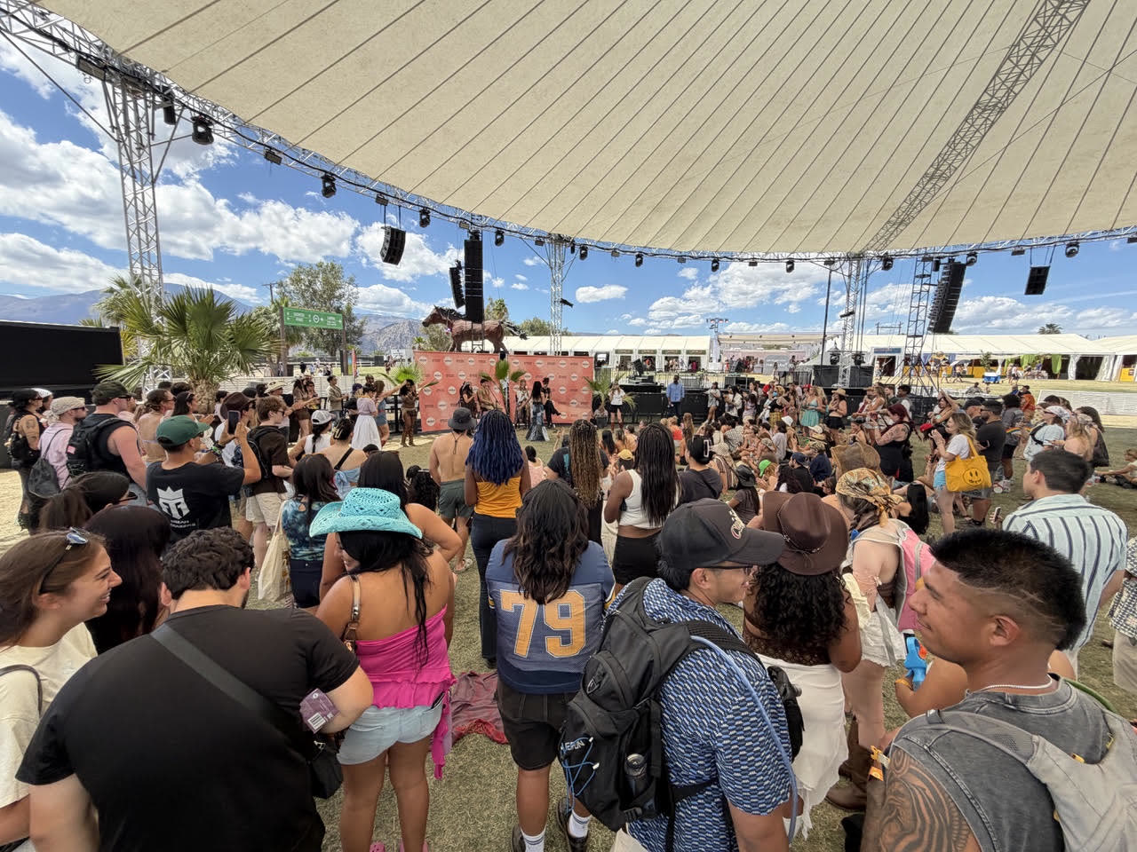 Global Inheritance's Casual Fridays tent at Coachella 2026
